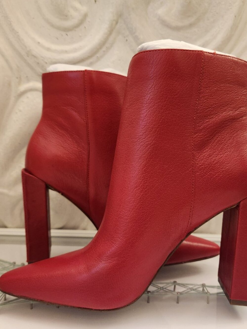 Jessica Simpson "Timea" Red Leather Booties. NIB. Size 7 - Picture 5 of 10